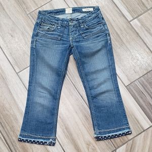 Womens NWOT Traverniti So Kylie Denim Jean Low Waist Capri Size 26